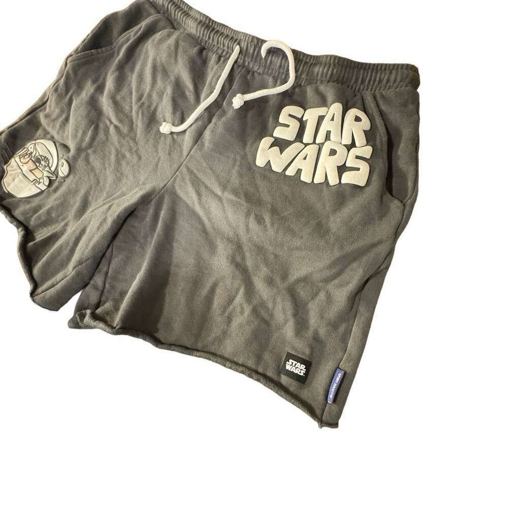 Star Wars The Mandalorian Gray Elastic Sweat Shorts Men's Size Large